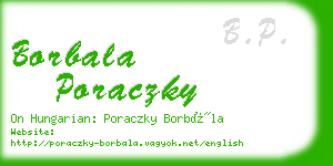 borbala poraczky business card
